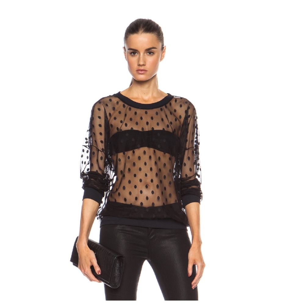 Calvin Rucker Sheer Polka Dot Top Size Medium
